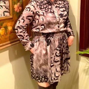 Jessica Simpson smocked waist animal print dress size 14